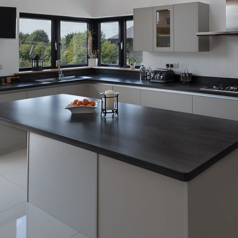Dusky Black Kitchen Worktop with Square Edge 4050mm x 650mm x 40mm