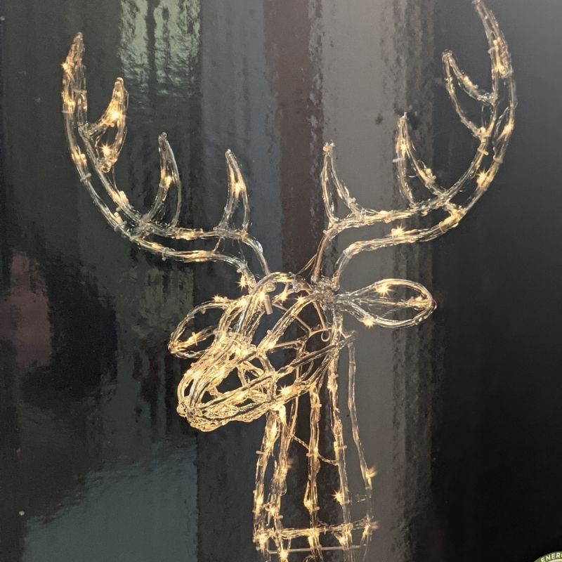 70cm Acrylic Wall Mounted Reindeer
