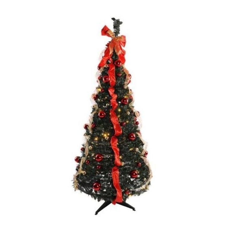 Jingles Traditional Holly Dressed Pop Up Tree – 6 Feet