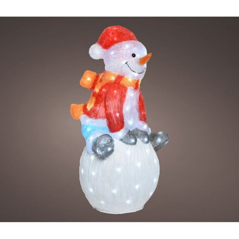 LED Acrylic Snowman On Ball 70.5cm (Indoor & Outdoor)