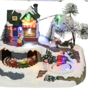 LED Musical Winter Village Scene 17cm