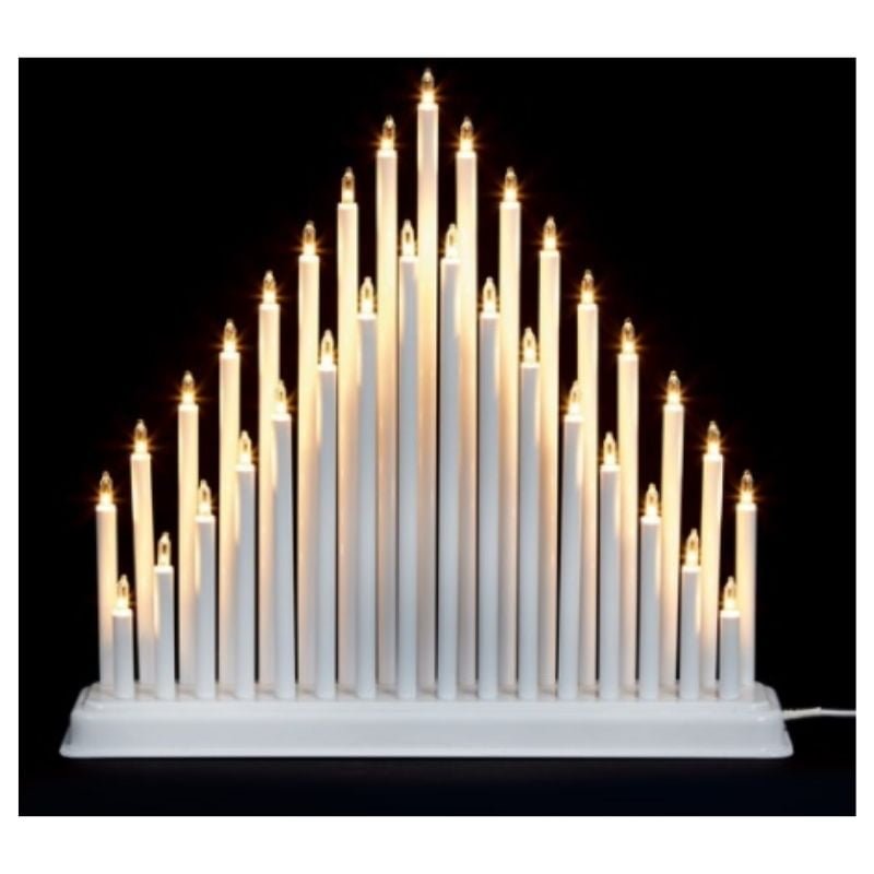Light Candle Bridge Tower with 33 Lights - White