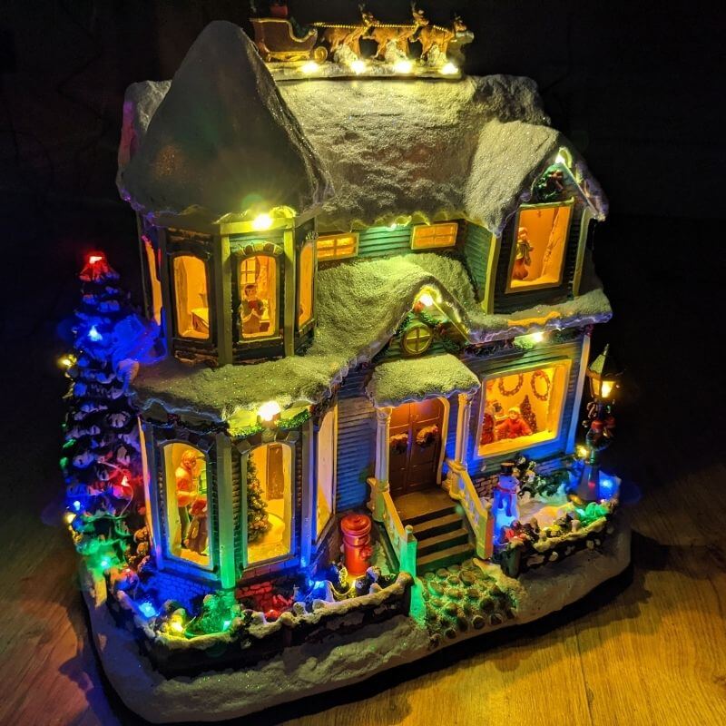 LED Musical Animated Winter House Scene