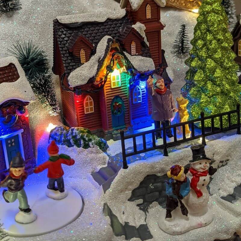 LED Musical Animated Village Scene Christmas Decoration