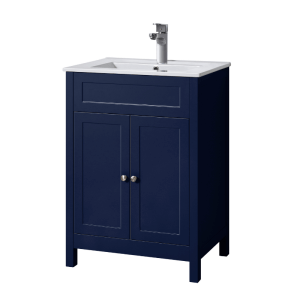 Turin 60cm 2 Door Vanity Unit & Ceramic Basin Sapphire Blue