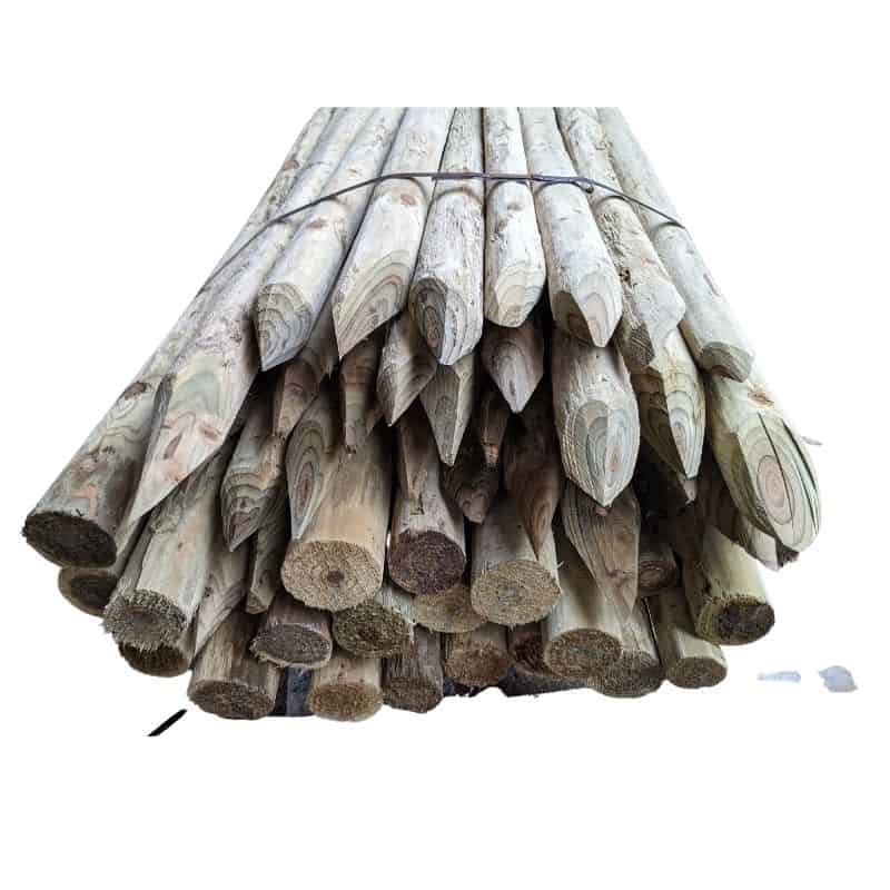 5ft Round Tree Stakes (2.5 Diameter) Treated Timber Stakes
