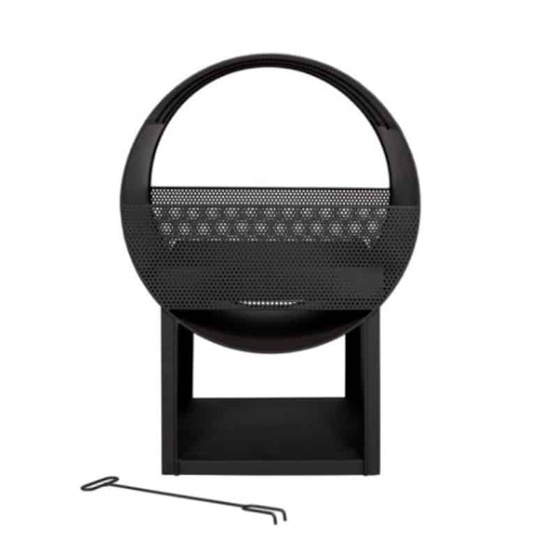 Camacha Fire Pit Round Double Sided Perforated Outdoor Fireplace With Grill