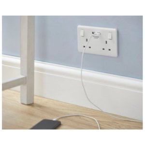 Switched Socket and USB Chargers In Use