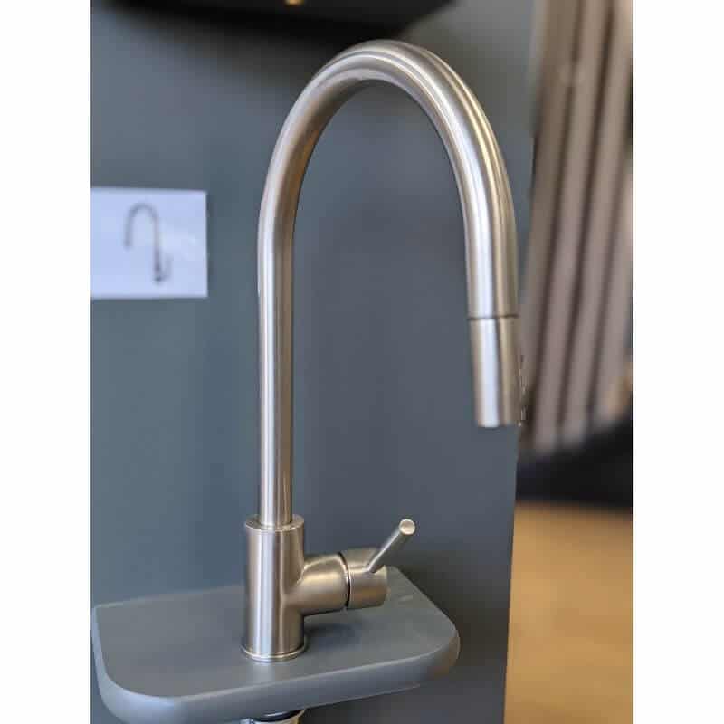 Brushed Nickel Kitchen Tap - Single Lever & Pull Out Hose