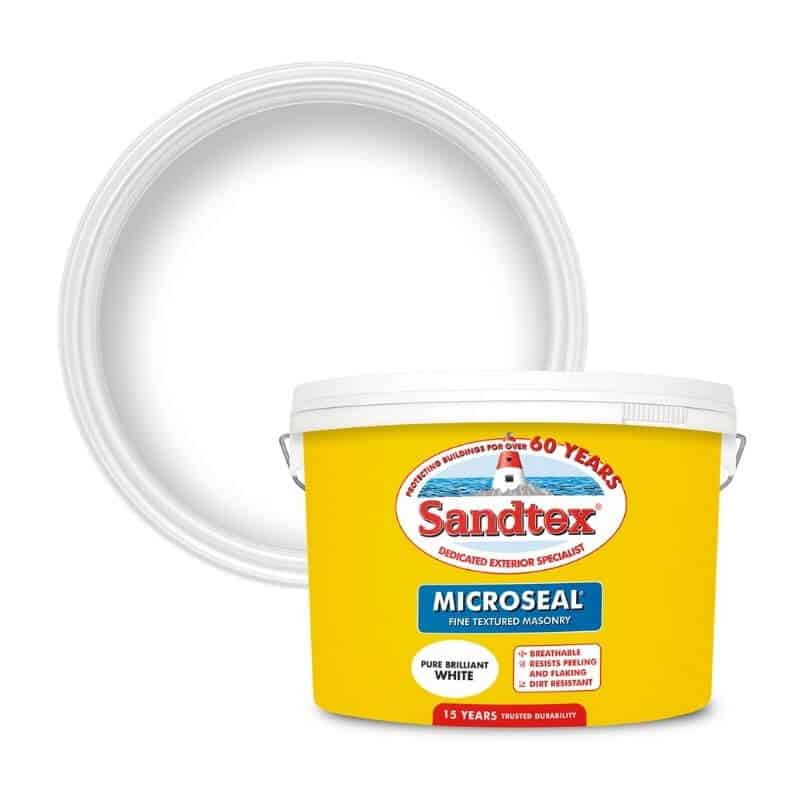 Sandtex Masonry Paint – Microseal – Brilliant White – 10 Litres