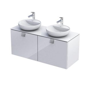 Bora 120cm Countertop Vanity Unit & Basin Gloss White 151605(x2) & 151716 & 151738(x2)