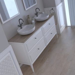Chatsworth 120cm Countertop 2 Drawer Floor Standing Vanity Unit & Basin – Matt White
