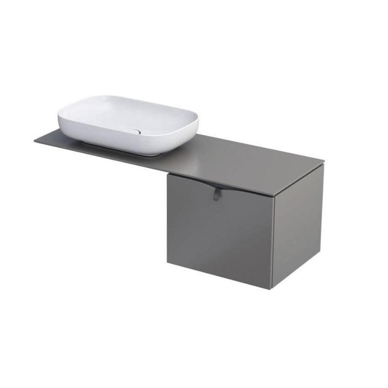 Serra 1 Drawer Vanity Unit with Countertop Basin Warm Grey