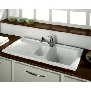 Ceramic Sink - Sanindusa Lus Ceramic Bowl & 12 Sink LH Drainer