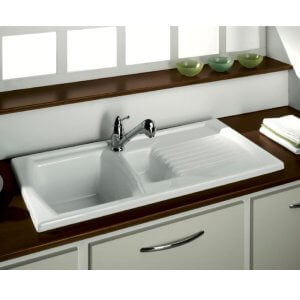 Ceramic Sink - Sanindusa Lus Ceramic Bowl & 12 Sink RH Drainer