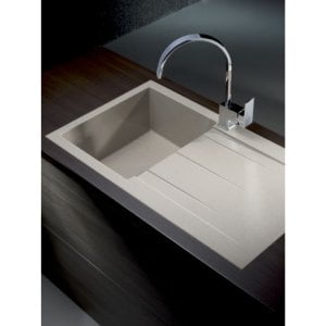 Granite Sink Pyramis Alazia Composite Single Bowl Beige Sink