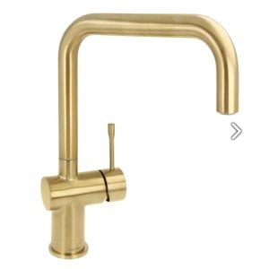 Side Lever Square Kitchen Taps Brass