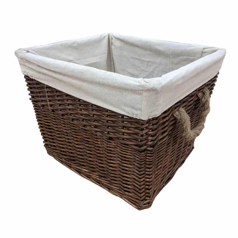 Large Firelog Basket Rectangular – Natural Wicker