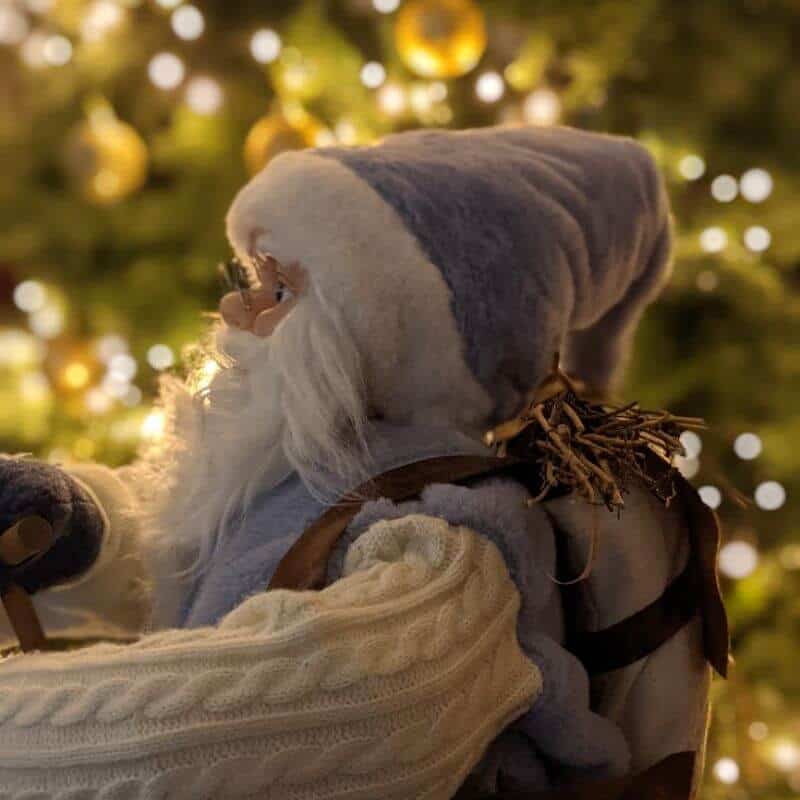 Standing Santa Christmas Decoration With Blue Fur Trim (90cm) 5