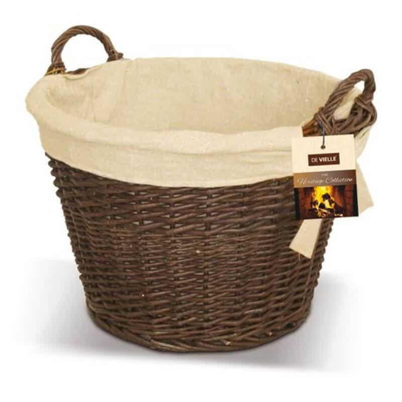 Willow Log Basket - Lined & Two Tone (1)