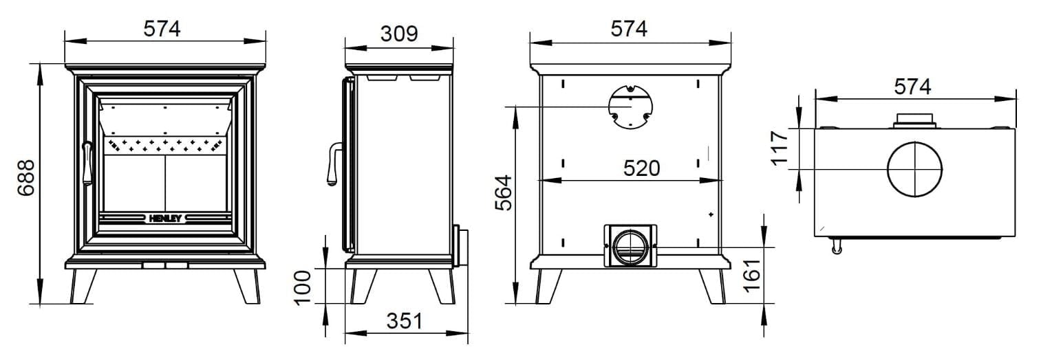 Henley Elmwood Stove 6.5kW Eco Design - MyBuildingSupplies.ie