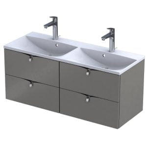 Serra Vanity Unit with Countertop Basin 2 drawer warm grey 120cm