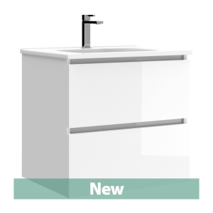 Archie 60cm Wall Hung Vanity Unit & Basin white