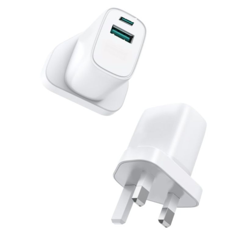 USB Plug With 2 X USB Chargers (1 Type A & 1 Type C)