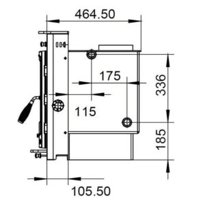 Henley Insert Achill 17.5kW Boiler Stove drawing 2