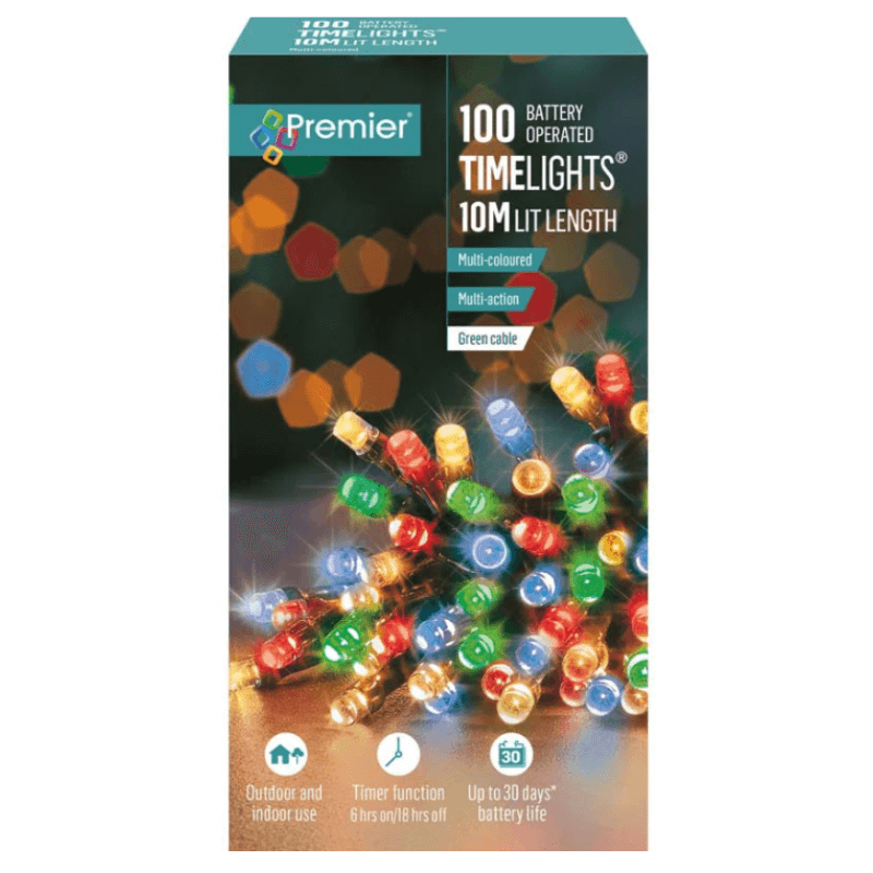 Christmas Lights 100 LED Timelights Multi Coloured