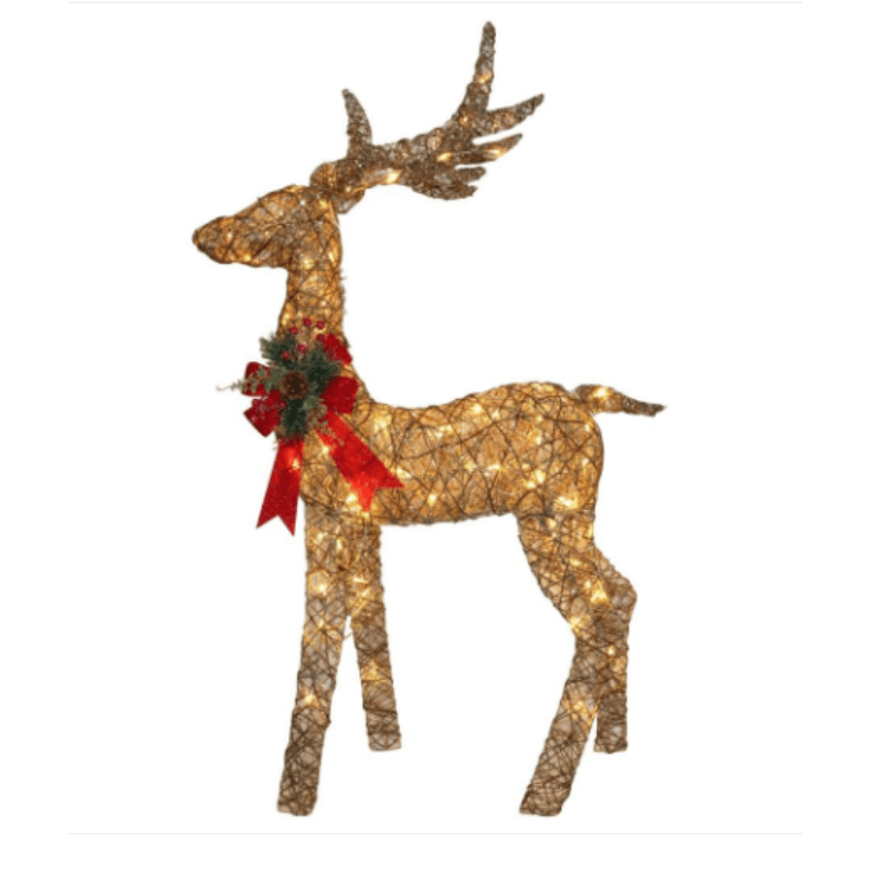 LED Gold Glitter Stag Christmas Decoration – 130cm