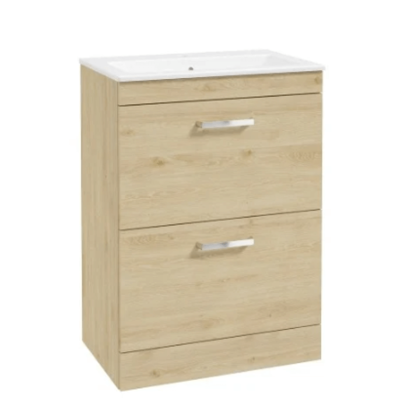 Corta Floorstanding 60cm Two Drawer Unit -Chrome Handles