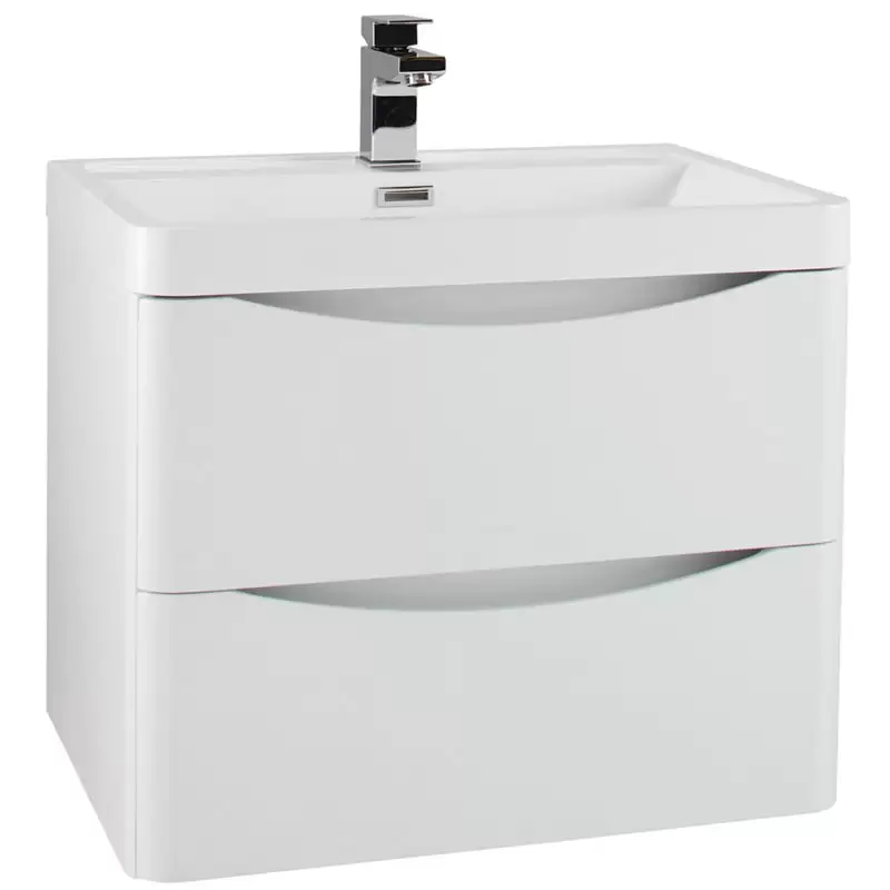 Bali Wall Hung Vanity Unit in Gloss white