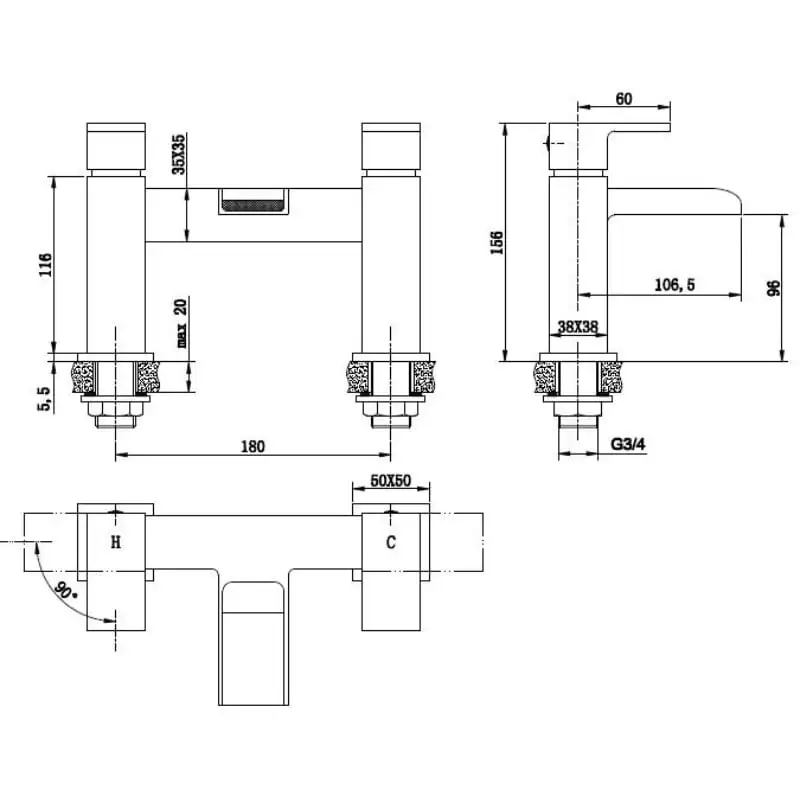 Cardiff Bath Filler 151702