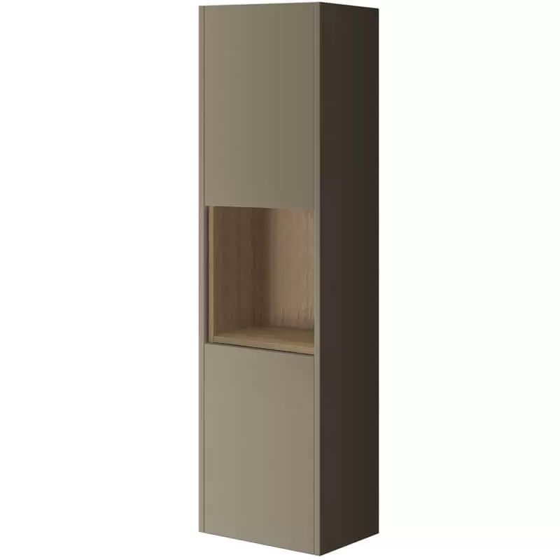 Gloss Taupe Tall Boy Bathroom Cabinet