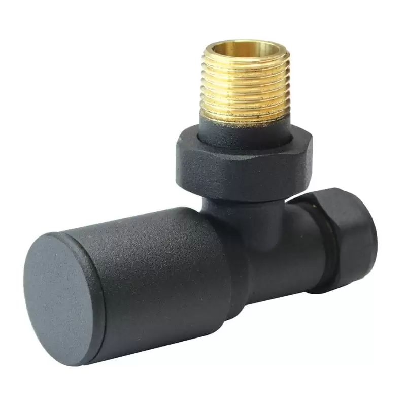 Round Angled Valve Matt Black