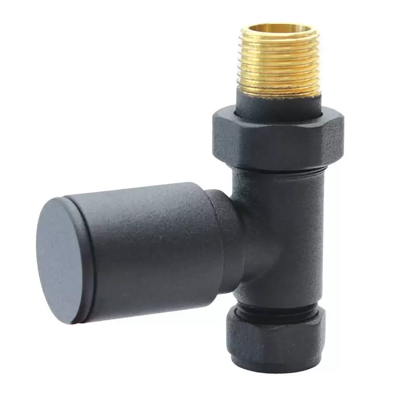 Round Straight Valve Matt Black