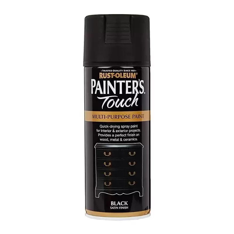 Satin Black Spray Paint Painters Touch 400ml