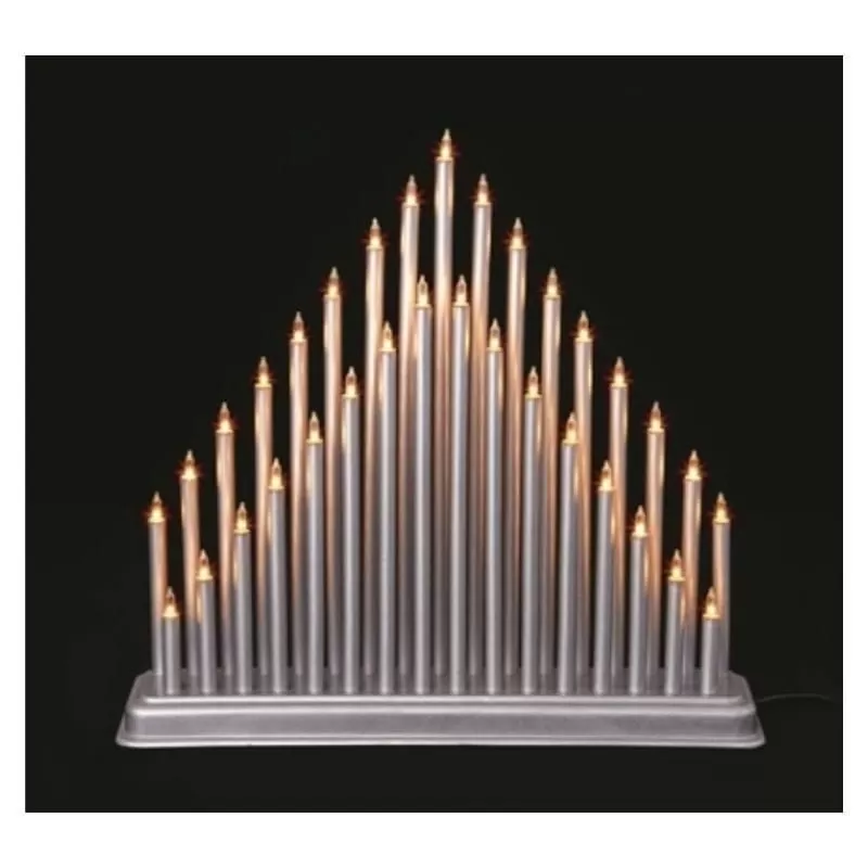 Light Candle Bridge Tower with 33 Lights - Silver