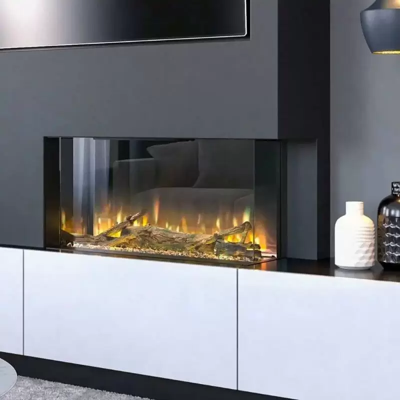 Aurora Electric Fire one side open