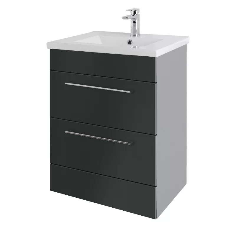 Cesena 50 Floor Standing Unit & Basin Graphite