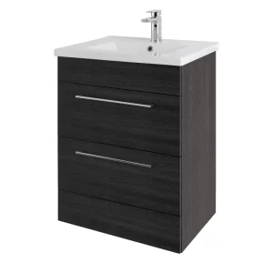 Cesena 50 Floor Standing Unit & Basin Shadow Black