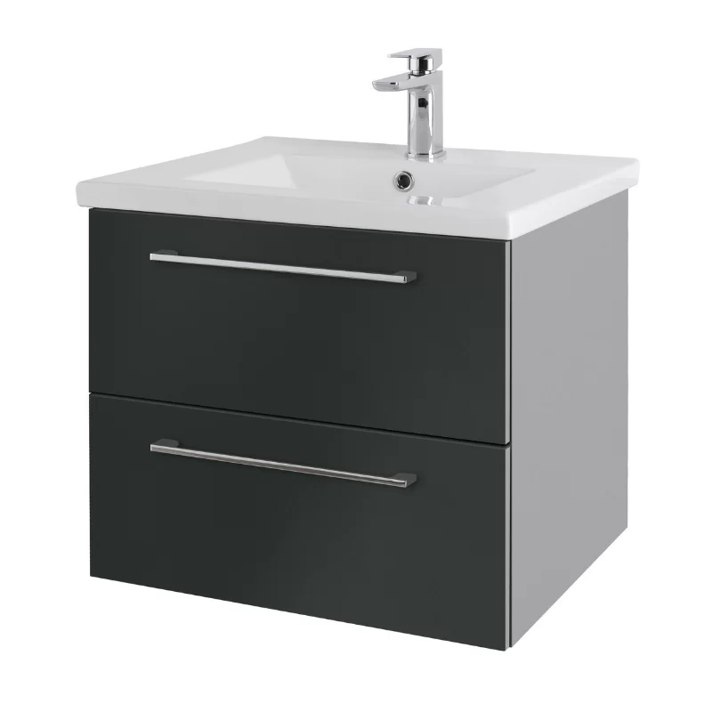 Cesena 50 Twin Drawer Wall Hung Unit & Basin Graphite