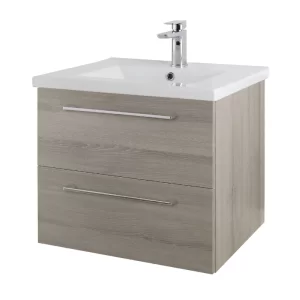 Cesena 50 Twin Drawer Wall Hung Unit & Basin Molina Grey