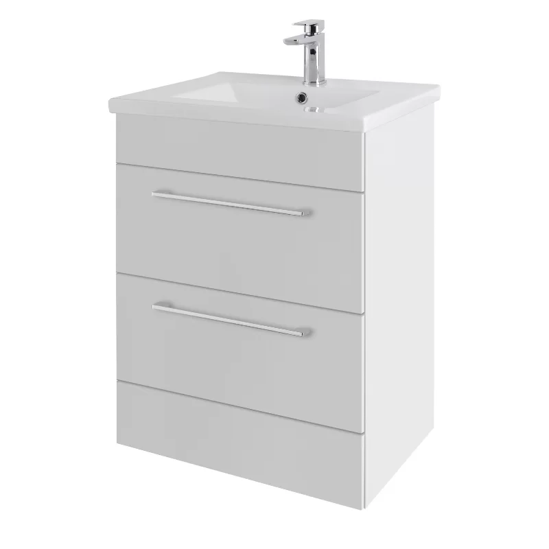 Cesena 60 Floor Standing Unit & Basin White