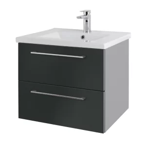 Cesena 60 Twin Drawer Wall Hung Unit & Basin Graphite