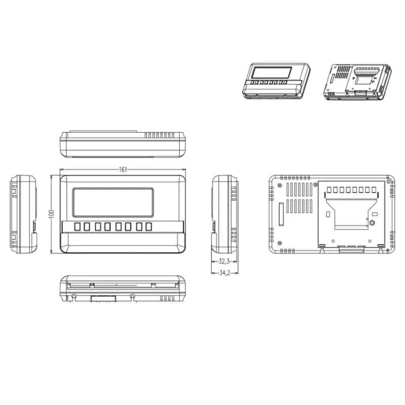 4 Zone RF Heating Programmer - EPH R47-RF Dimensions