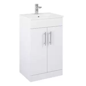 Belmont 50cm 2 Door Vanity Unit & Basin Gloss White 151727