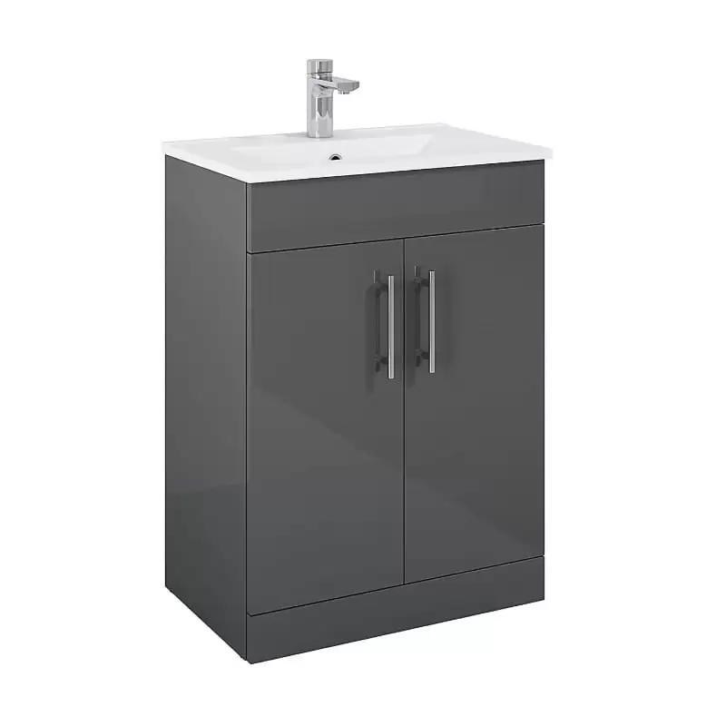 Belmont 60cm 2 Door Vanity Unit & Basin Dark Grey 151732