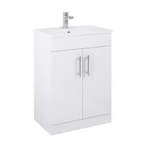 Belmont 60cm 2 Door Vanity Unit & Basin Gloss White 151728